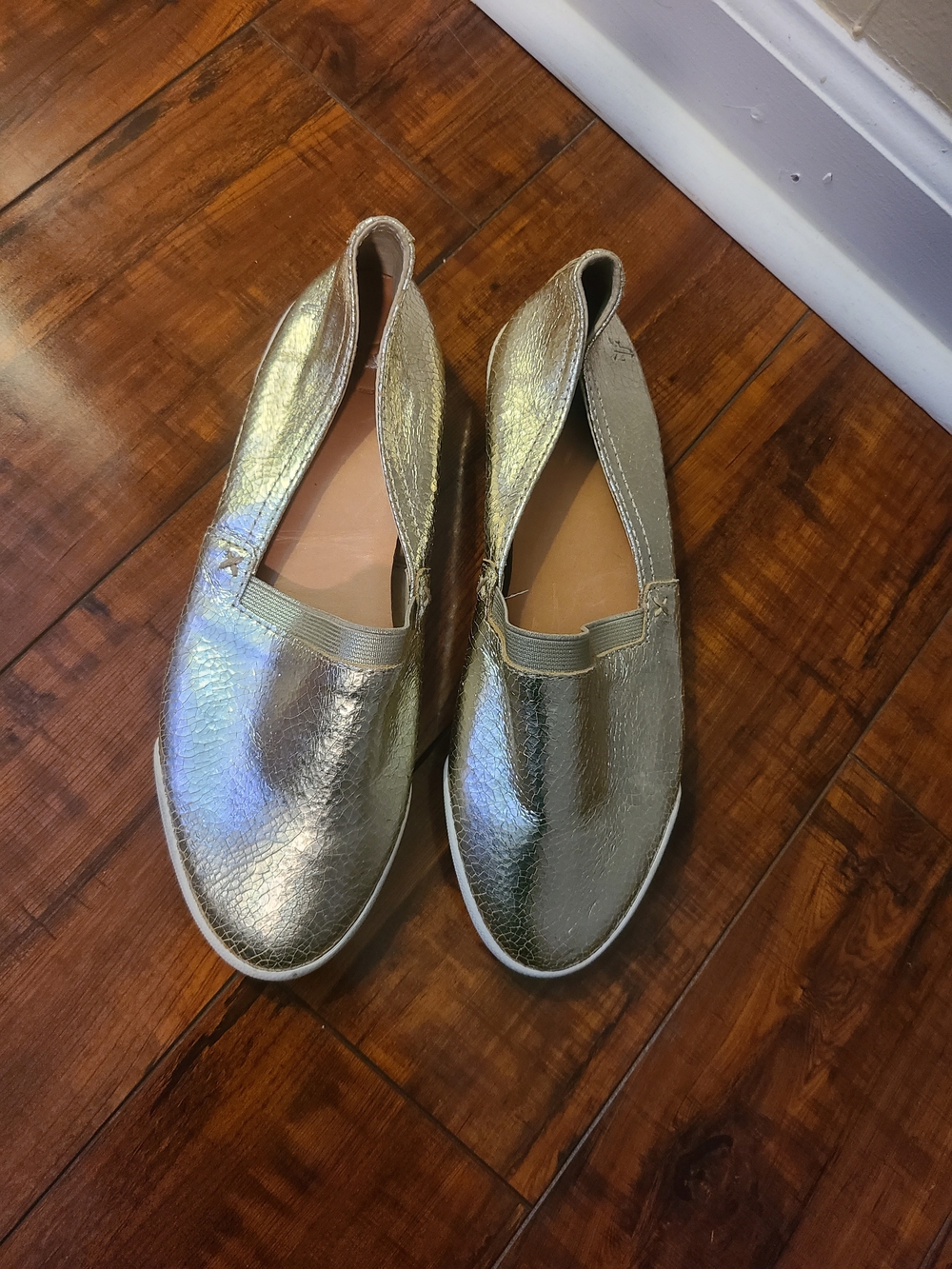 Frye Metallic Gold Slip-On Flats